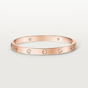Belle Vante LOVE Classic Brushed Bracelet 4 Diamonds Rose Gold