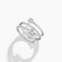 Belle Vante Cleo Lotus Full Diamond Twist Ring White Gold Diamond