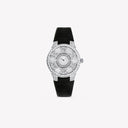 Belle Vante Classic Butterfly Watch Silvered Dial Silver Stainless Steel Black Satin Strap