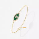 Lucky Eye Diamond Bracelet Yellow Gold Malachite 0.32ct