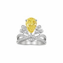 Belle Vante Aigrette Impériale Solitaire Ring Platinum Yellow Diamond 2cts
