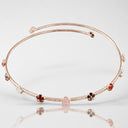 Belle Vante Figlia dei Fiori Choker in 18k Rose Gold with Pink Chalcedony Red Garnet Moonstone Smoky Quartz Carnelian White and Champagne Diamonds