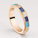 Belle Vante Medium Possession Decor Palace Ring Rose Gold Diamond Turquoise Sodalite Dumortierite