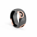 Belle Vante Black Ceramic and Pink Gold and Diamonds Ring
