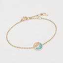 Belle Vante Medium Rose Gold Diamond Turquoise Chain Bracelet