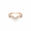 Belle Vante Joséphine Aigrette Ring Rose Gold Pearls & Diamonds