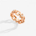 Belle Vante Tip-Top Link Gold Ring Rose Diamond