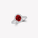 Belle Vante Icon Oval Ruby and Diamond Engagement Ring White Gold