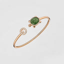 Happy Diamonds Turtle Bangle Belle Vante Ethical Rose Gold Diamonds Jade Tsavorite