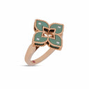 Belle Vante Venetian Princess Ring in 18k Rose Gold with Green Titanium and Diamonds