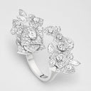 Belle Vante Medium Rose Ring 18K White Gold Diamond