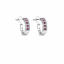 Belle Vante White Gold Diamonds and Rubies Earrings