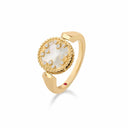 Belle Vante Venetian Medallions Ring for Carousel with Diamonds, Mother of Pearl and Black Jade
