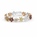 Belle Vante White, Yellow and Pink Gold Bracelet with Peridots Aquamarine Citrine Quartz Smoky Quartz and Diamonds