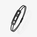 Move Titanium Black Cord Bracelet Medium Model Diamond 0.24ct