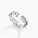 Belle Vante Avenues Index Ring White Gold Diamond