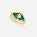 Lucky Eye Malachite Diamond Ring Yellow Gold 12954-YG