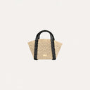 Happy Hearts Small Tote Bag Belle Vante Ethical Raffia Black Leather