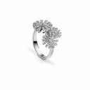 Belle Vante White Gold Triple Diamond-Flower Ring