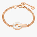Belle Vante Bvlgari Openwork Rose Gold Diamond Mother-of-Pearl Bracelet