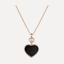 Happy Hearts Pendant Belle Vante Ethical Rose Gold Diamond Onyx