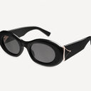 Divas' Dream Oval Acetate Sunglasses Black