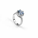 Belle Vante White Gold Ring with Aquamarine and Diamonds