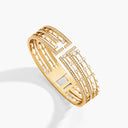 Belle Vante 18 Karat Gold Diamond Hinged Cuff Bracelet