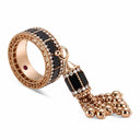 Belle Vante Art Deco Ring in 18k Rose Gold with Black Jade and Diamonds