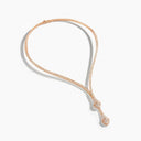 Belle Vante Cleo Full Diamond Drop Collar Channel Set Diamond Necklace Rose Gold Diamond