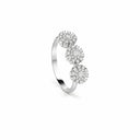 Belle Vante White Gold Ring with 3 Diamond Flowers
