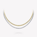 Belle Vante Faceted Double-Strand Chain Necklace Yellow Gold and White Gold