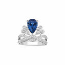 Belle Vante Joséphine Aigrette Impériale Solitaire Ring Platinum Sapphire Diamonds 2ct