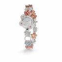 Belle Vante White and Pink Gold Watch with Pink Tourmalines Aquamarine Smoky Quartz and Diamonds 18 mm