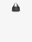 Belle Vante Small Handbag Felt & Gold-Tone Metal Dark Gray