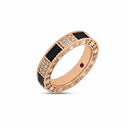 Belle Vante Art Deco Ring in 18k Rose Gold with Black Jade and Diamonds