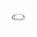Belle Vante Grosgrain White Gold Wedding Band