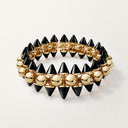 Belle Vante Clash Flexible Bracelet Extra-Large Model Onyx Yellow Gold