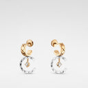 Belle Vante COCO Long Earrings 18K White Gold Beige Gold Diamonds