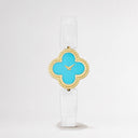 Belle Vante Sweet Alhambra Watch in 18K Yellow Gold with Diamonds and Turquoise