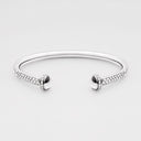 Belle Vante Medium White Gold Diamond Open Bangle Bracelet