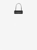 Belle Vante Large Bowling Bag Grained Calfskin & Gold-Tone Metal Black & White
