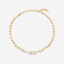 Move Link Half Pavé Diamond Necklace Yellow Gold 12853-YG