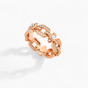 Belle Vante Tip-Top Link Full Diamond Ring Rose Gold Diamond