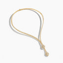 Belle Vante Cleo Full Diamond Drop Collar Channel Set Diamond Necklace Yellow Gold