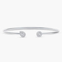 Belle Vante Aura Toi & Moi Open Bangle in White Gold