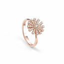Belle Vante Pink Gold Flower Ring with Diamonds 12 mm