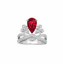 Belle Vante Aigrette Impériale Solitaire Ring Platinum Ruby Diamonds 2ct