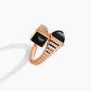 Belle Vante Cleo Rev Diamond Ring Rose Gold Black Onyx