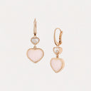 Happy Hearts Earrings Ethical Rose Gold Diamonds Pink Opal